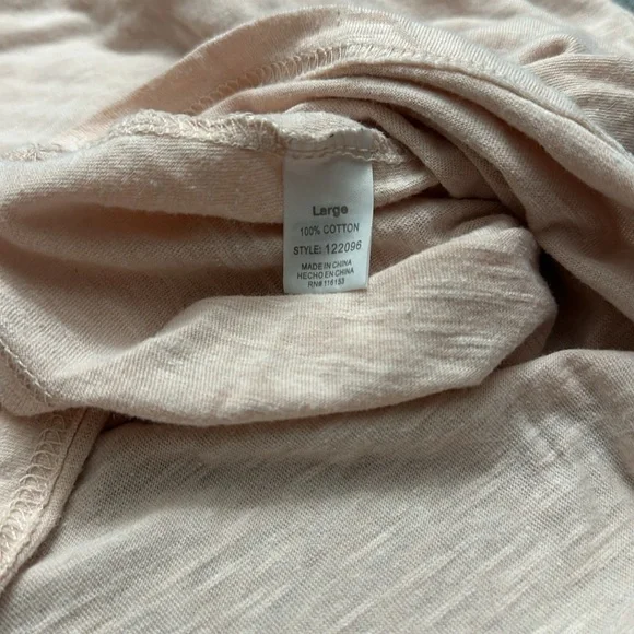 Poof Light Pink Tank Top Size Large with Designed Neck - Picture 3 of 5